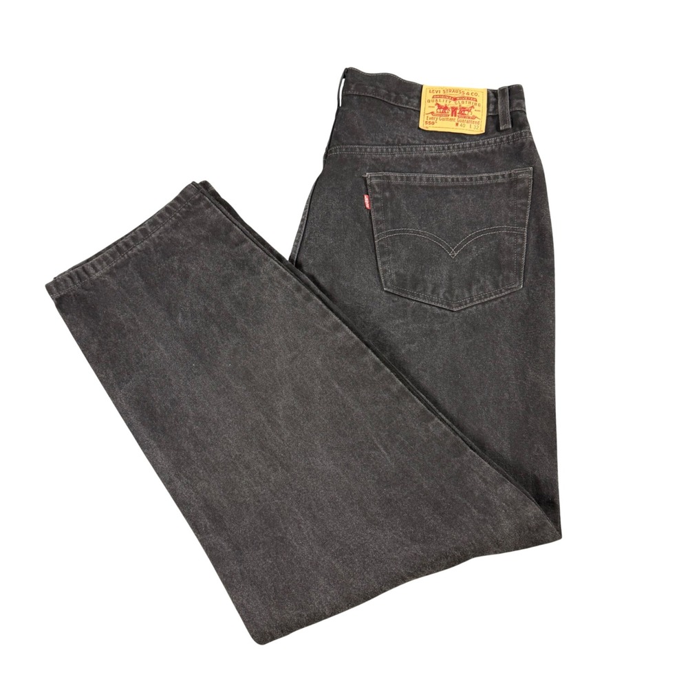 Levis 550 Relaxed Fit Jeans Mens 40x32 Faded Black Denim 100% Cotton Vintage